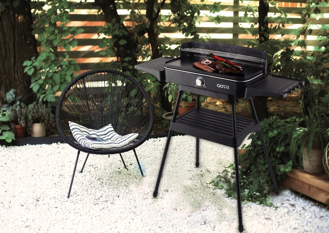 Gotie GGE-2000 Electric Grill Standing Garden Table Large 2200W 5LAT Grill width 70 cm