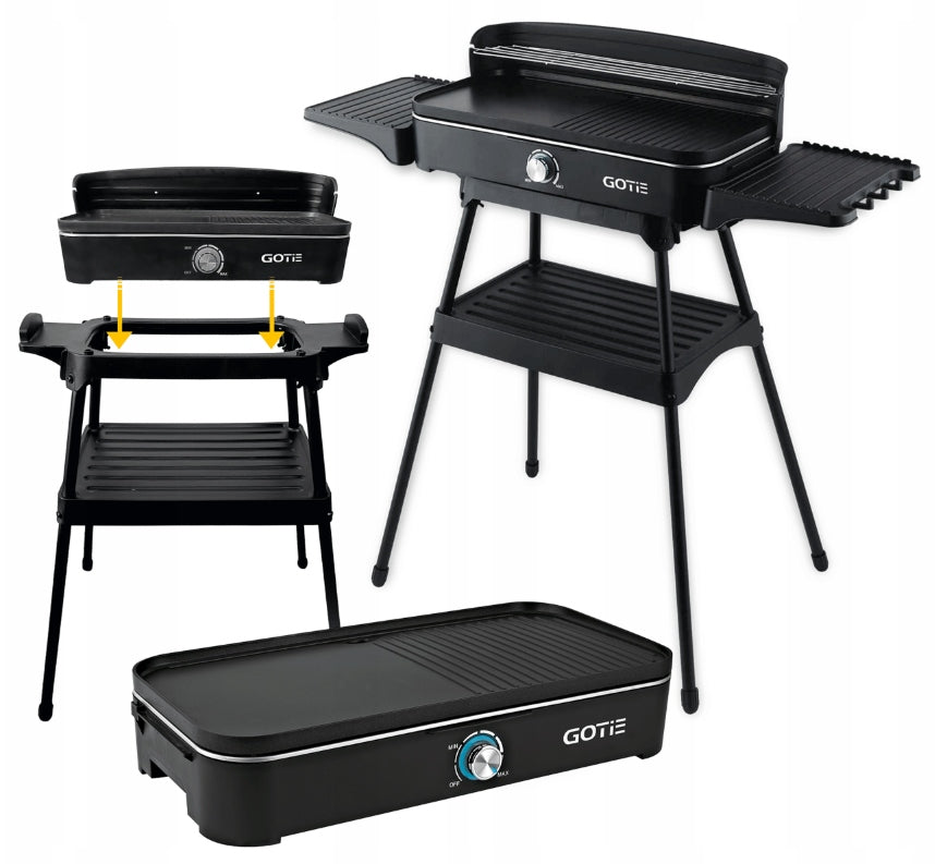 Gotie GGE-2000 Electric Grill Standing Garden Table Large 2200W 5LAT