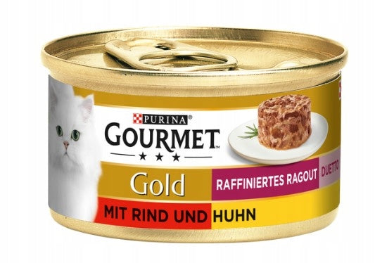 Gourmet Gold Ragout Duetto cat can BEEF and CHICKEN can 85g