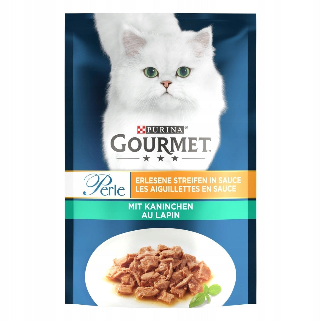 Gourmet Perle cat sachet fillet RABBIT in sauce 85g