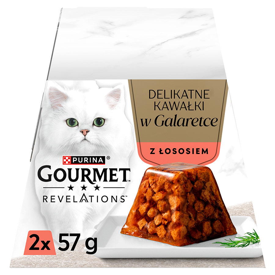 Gourmet Revelations pieces of salmon in jelly 2x57g wet cat food Brand Gourmet