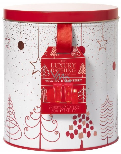 Kosmetikset für Damen Grace Cole Luxurybathing Wild Fig &amp; Cranberry: Körpercreme, 100 ml + Körperwaschmittel, 100 ml + Badeschaum, 50 ml + Schwamm 