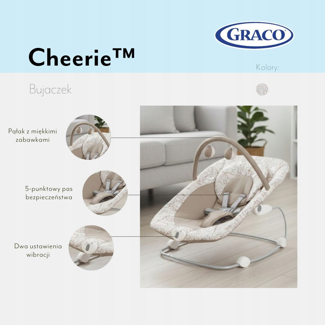 Graco Cheerie - Swing Deckchair Cradle Rocker For Infants Children Brand Graco