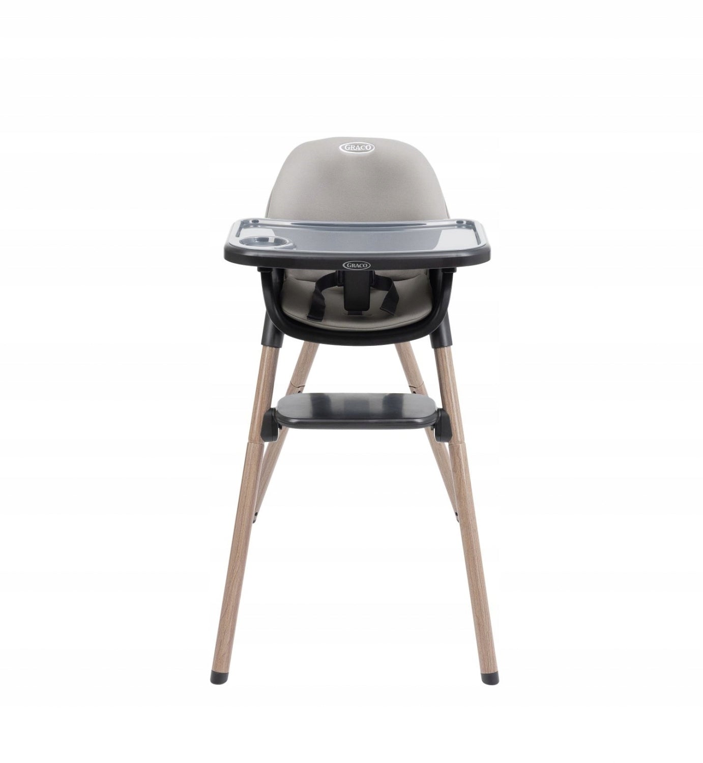 Graco Presti Baby Feeding Chair 3 in 1 with Compact Grey Color shades of gray and silver