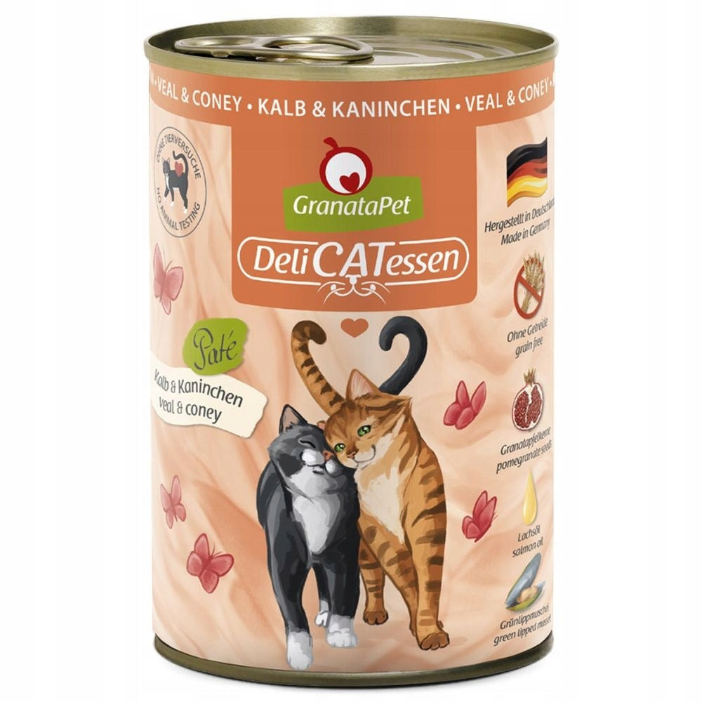 GranataPet DeliCatessen Wet Cat Food Veal Rabbit 400g