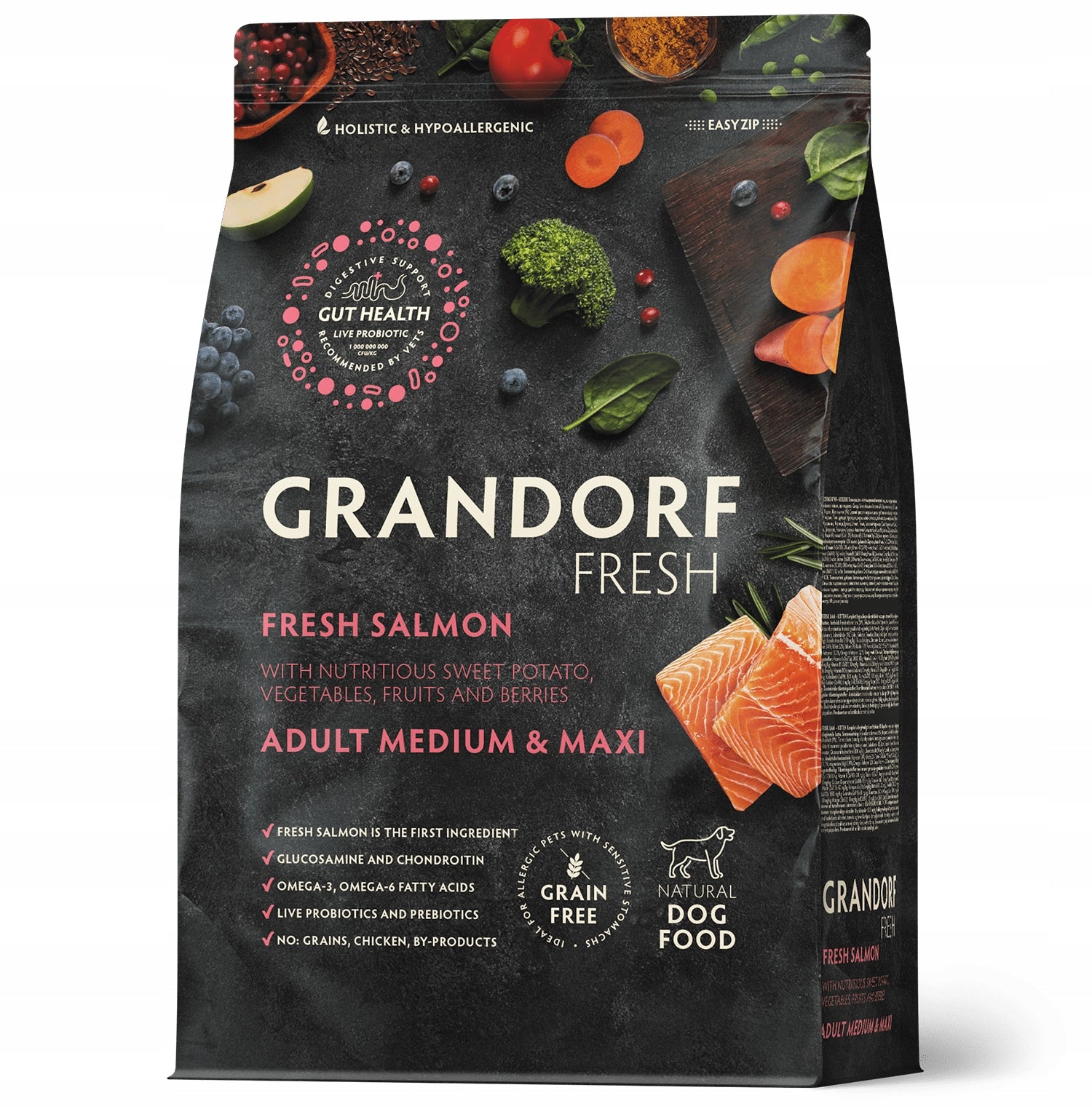 Grandorf Fresh Salmon Medium Maxi Dry Dog Food Grain Free Salmon 3kg Brand Grandorf