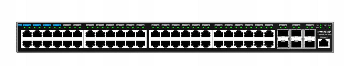 Grandstream GWN7816P PoE Switch 48 Ports 6 SFP+