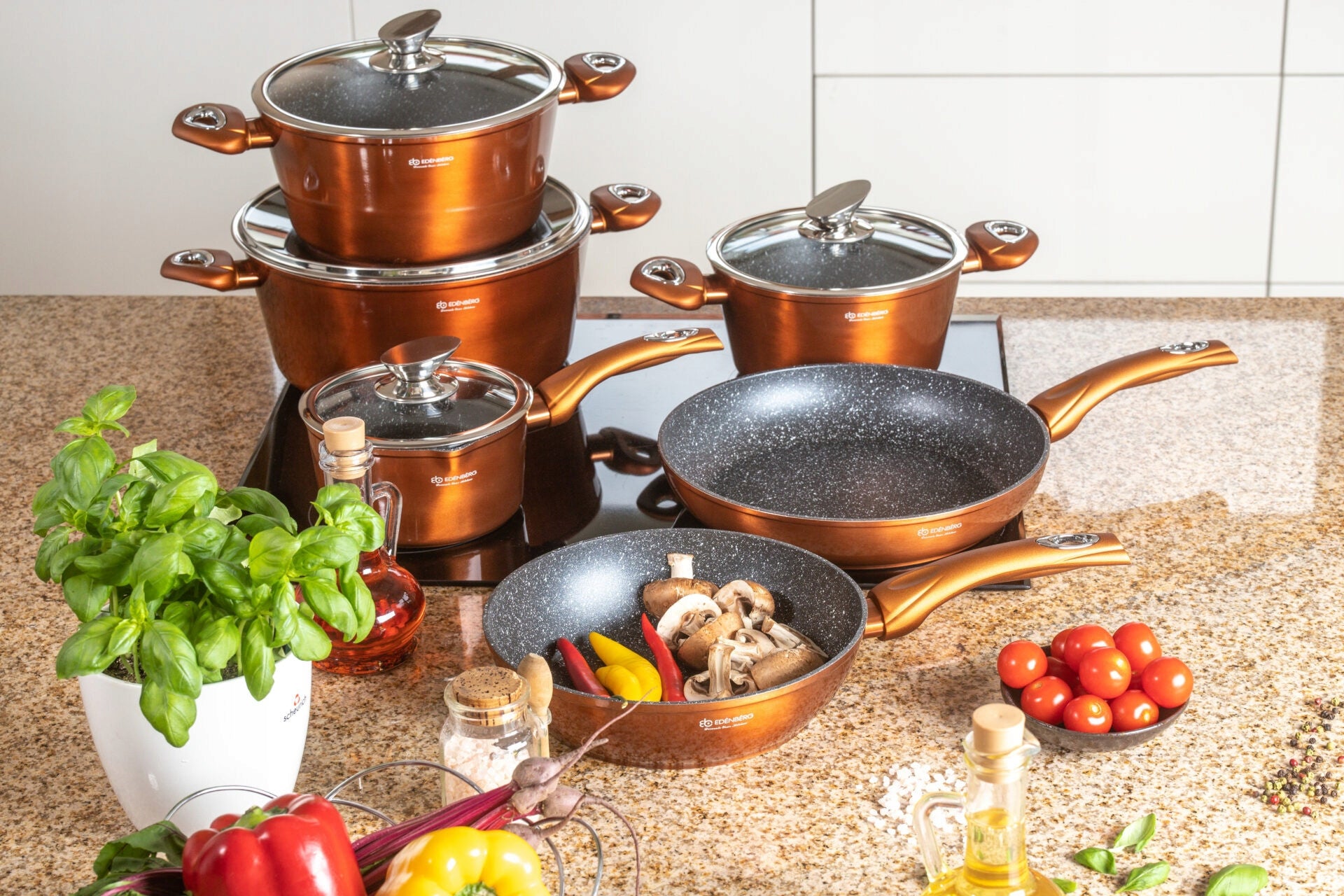 Granite pots large set of pots granite pan utensils 15 el. Brand Edenberg