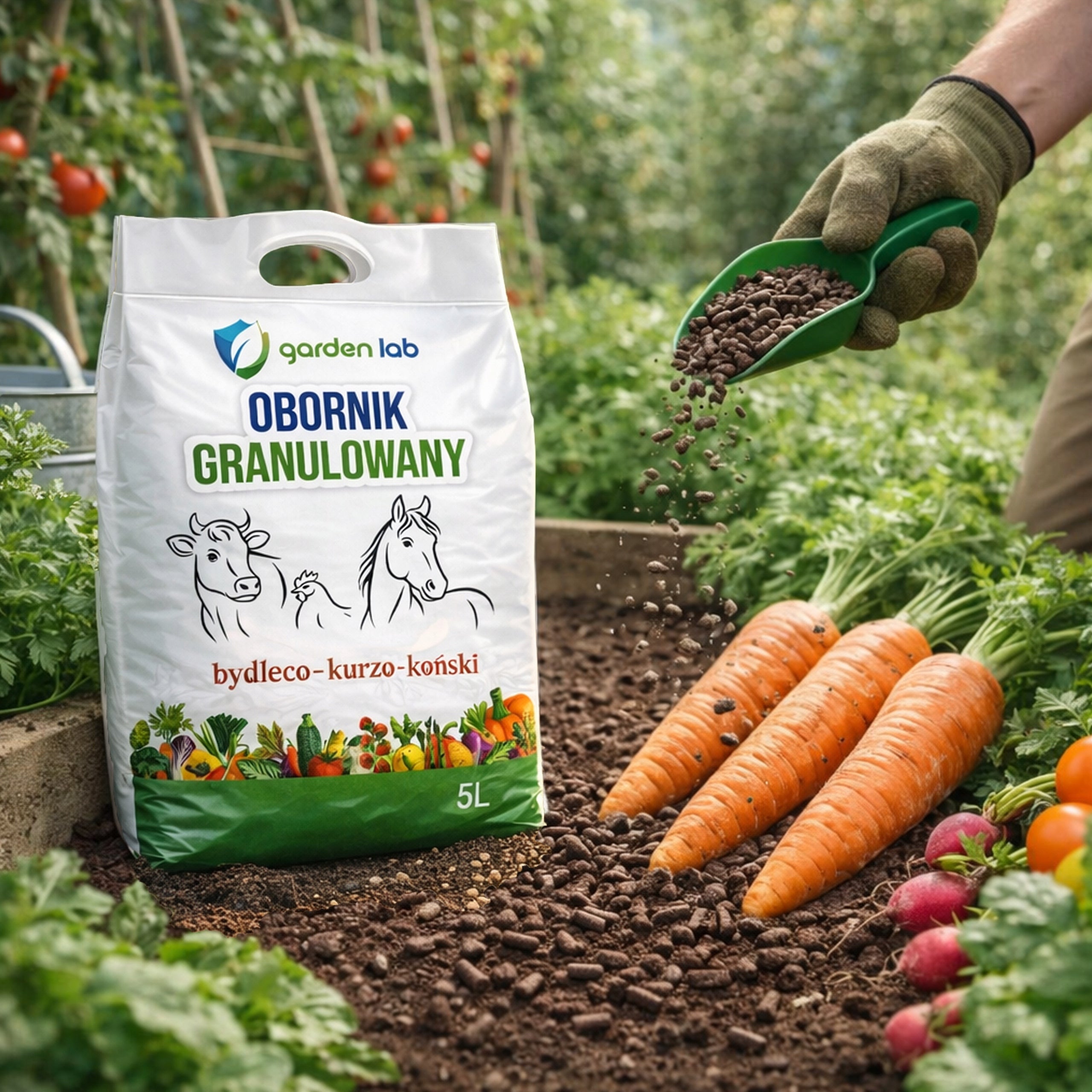 Granulated manure bovine horse dust humus 5 L mixed natural Packaging status original