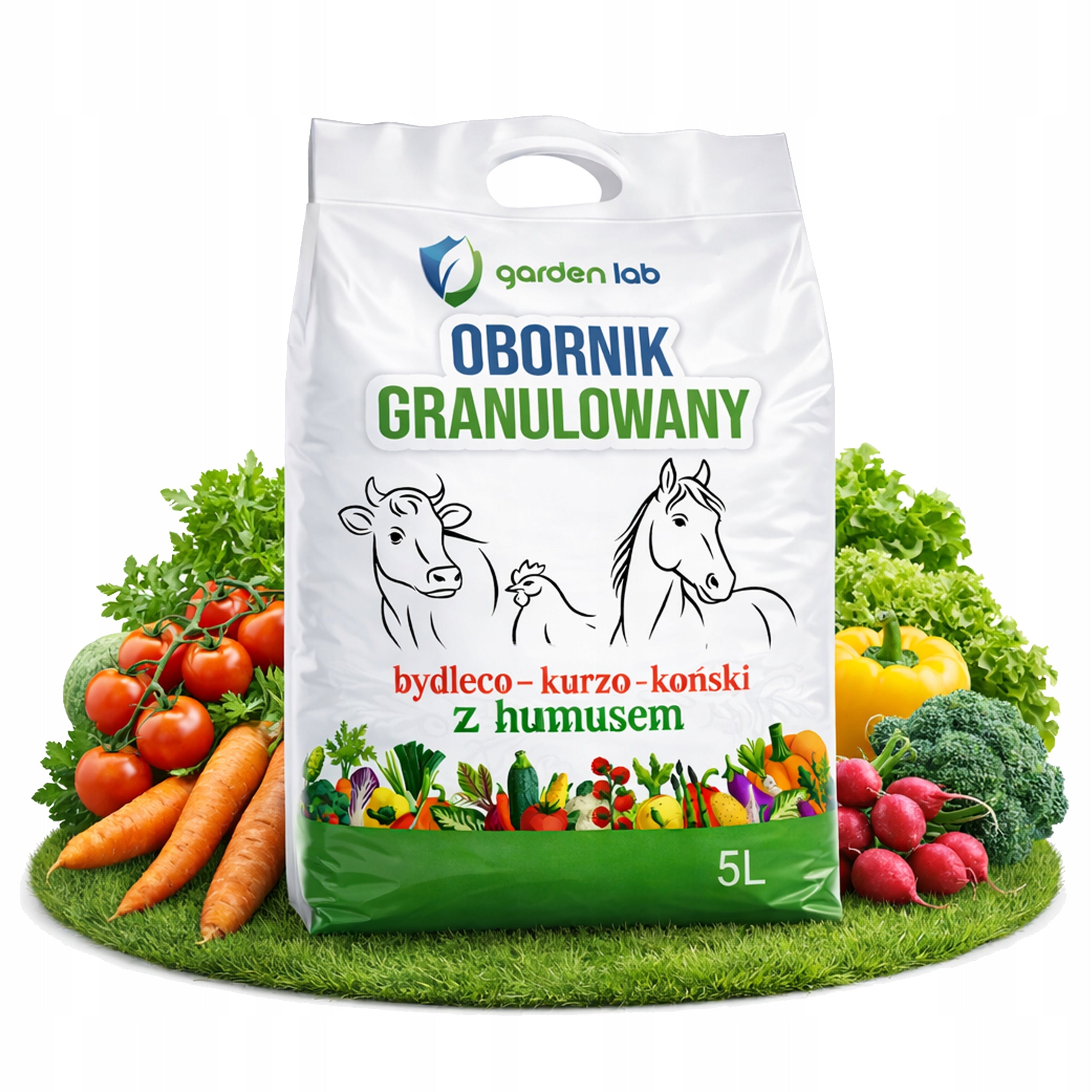 Granulated manure bovine horse dust humus 5 L mixed natural