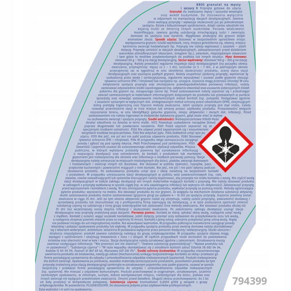 Granules for mice and rats Bros 1 kg Kind poison