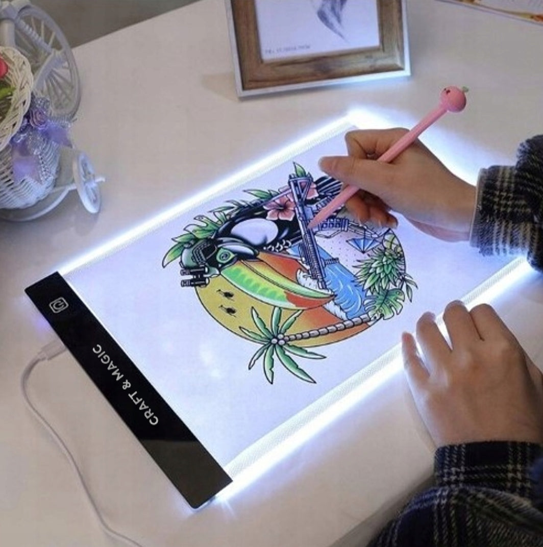 Graphic Tablet - Led Drawing Board + Marker Set + Pink Projector Manufacturer code Tablet Graficzny Brightpad + Zestaw Markerów