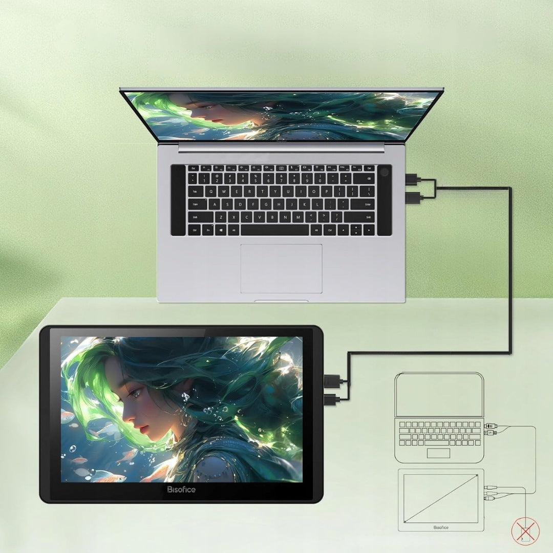 Graphics Tablet 11,6" 1920x1080 HD QxV Photo Editing Stylus Model 12HD-A