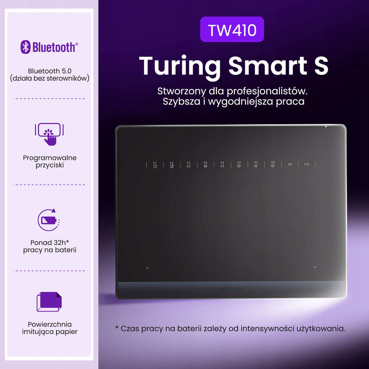 Graphics Tablet DIGIDRAW Turing Smart S for Bluetooth Drawing Packaging status original