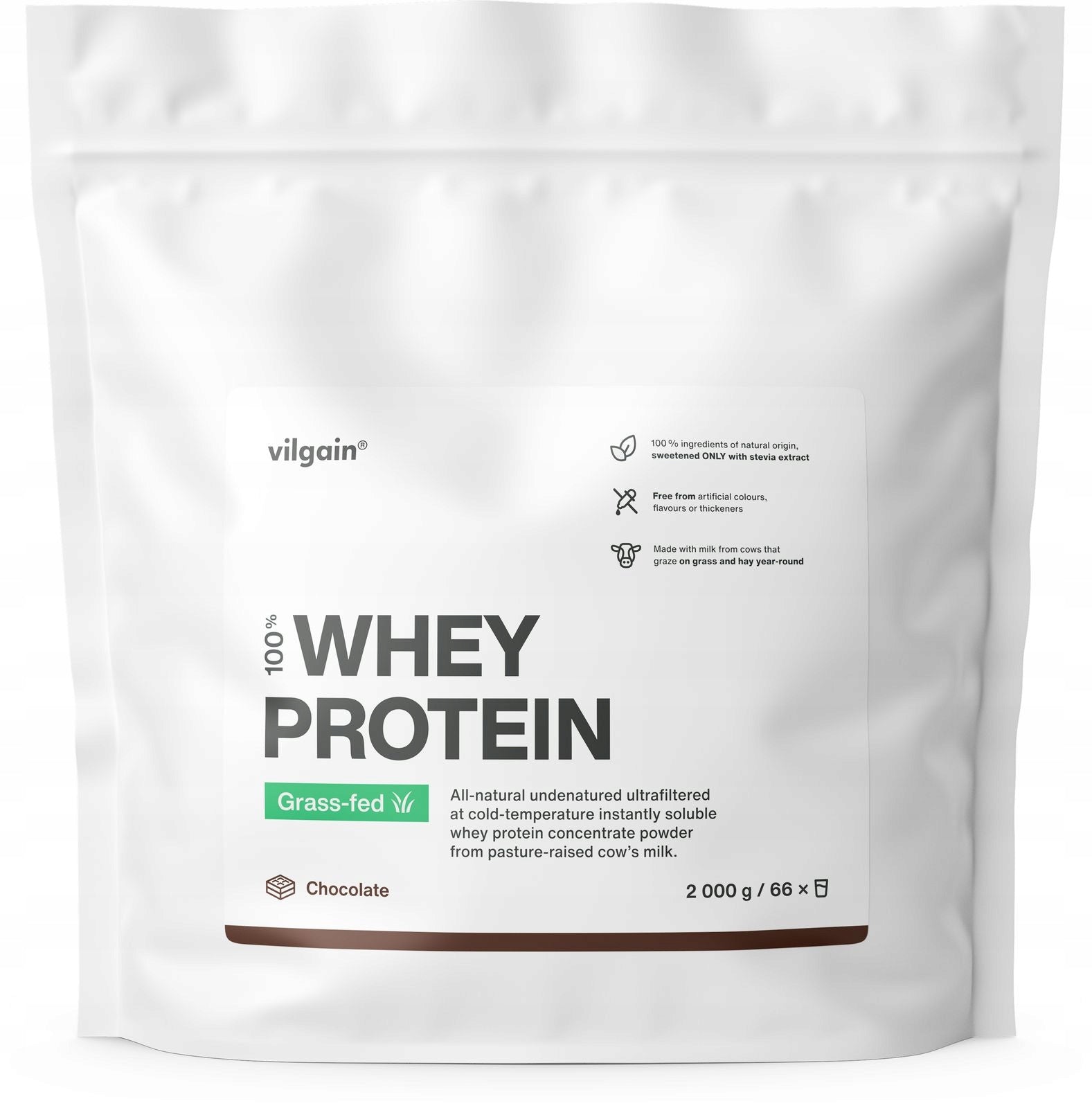 Grass-Fed Whey Protein Vilgain Grass-Fed Whey Protein čokoláda 2 000 g