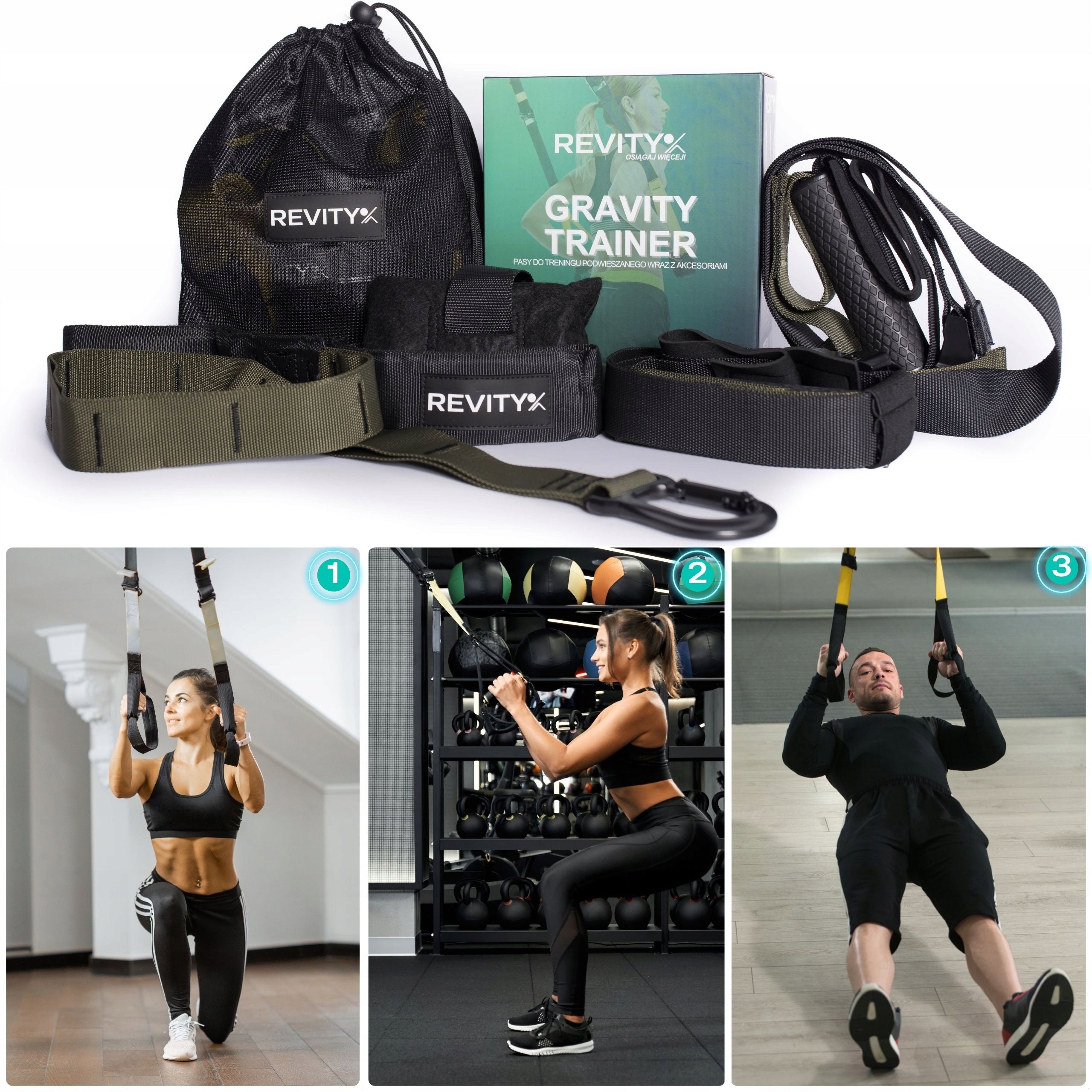 Gravity Trainer Suspension Exercise Tapes Belts Cross Training Premium Packaging status original