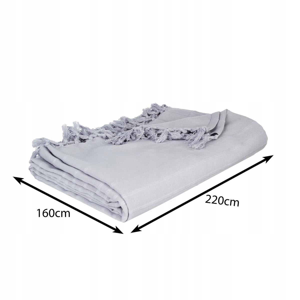 Gray cotton bedspread with tassels Brand Atmosphera