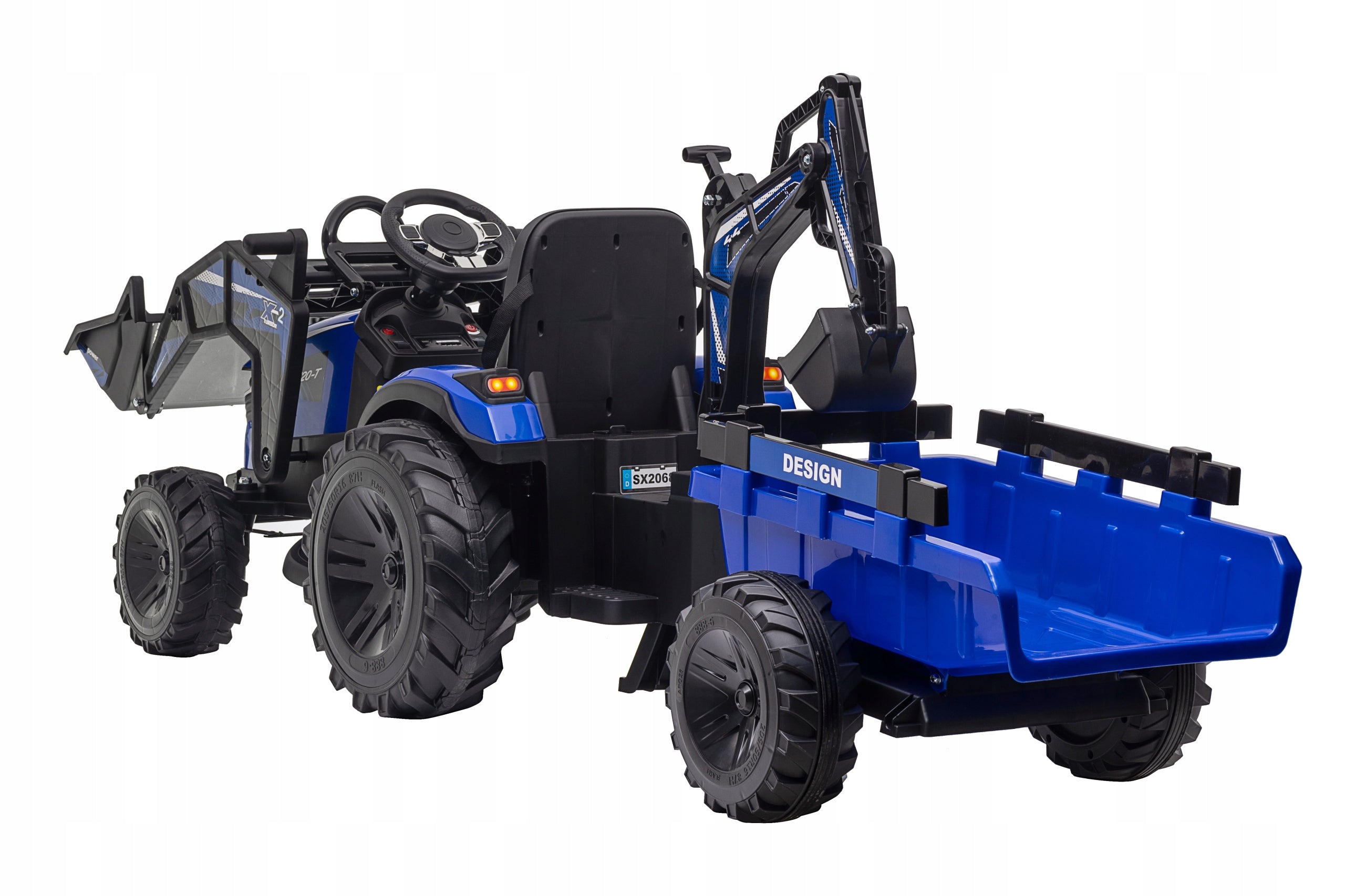 Great 720-T Battery Excavator Tractor With 24V 10Ah Trailer Brand no brand