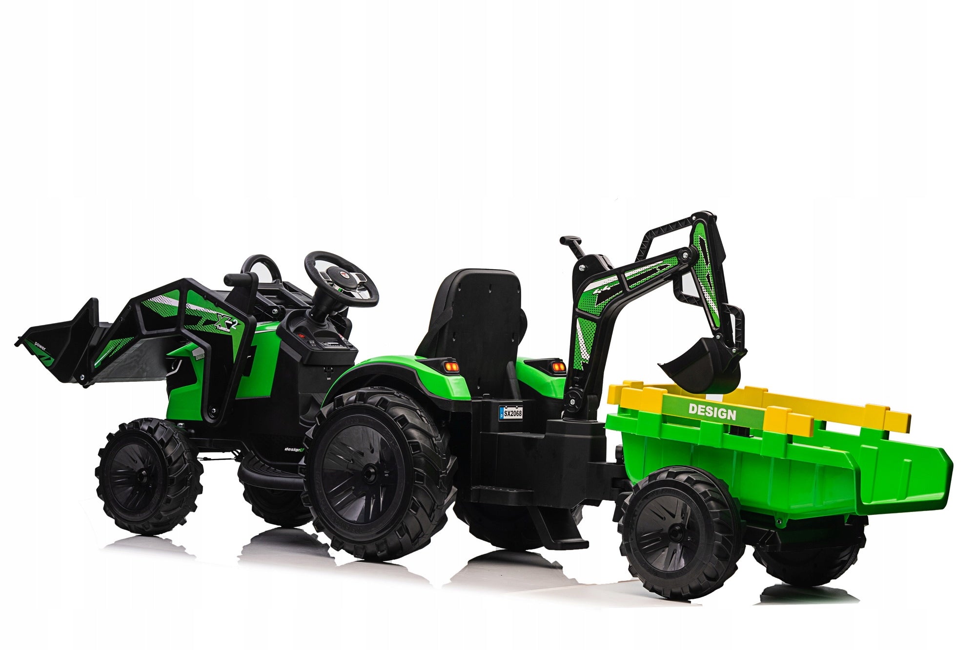 Great 720-T Battery Excavator Tractor With 24V 10Ah Trailer Color multicolor