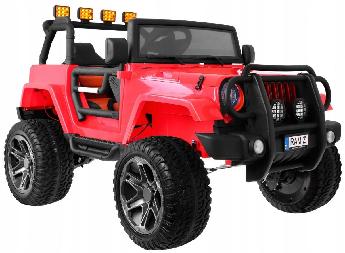 Great Jeep Monster 4x4 Battery Pack for Kids (Red) + Backpack and Cover Color red