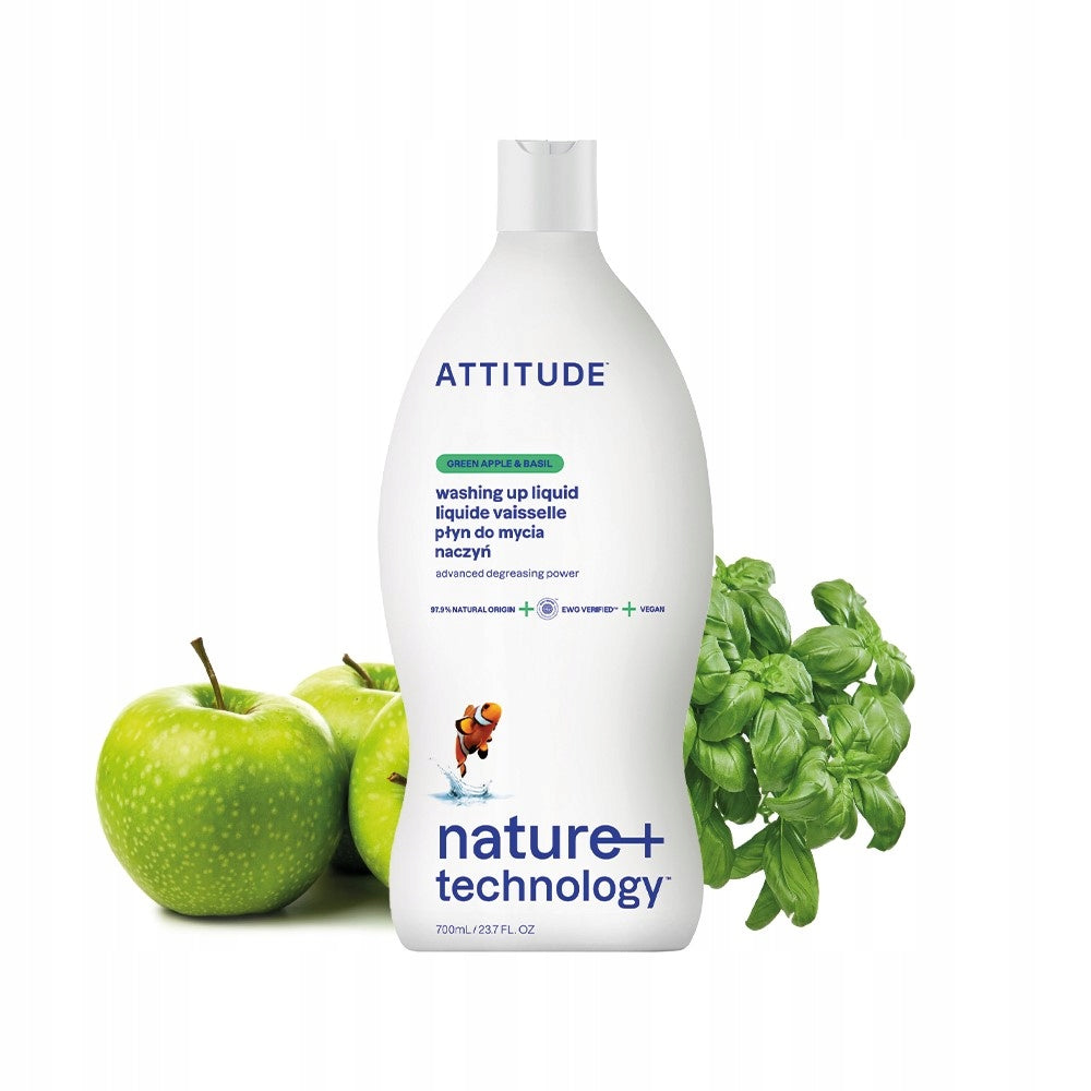 Green Apple and Basil Dishwashing Liquid, 700 ml Attitude