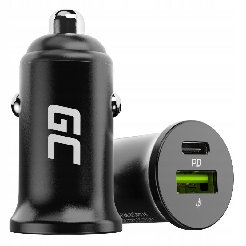 Green Cell PowerRide Nano Fast USB-C Car Charger USB 6A 38W