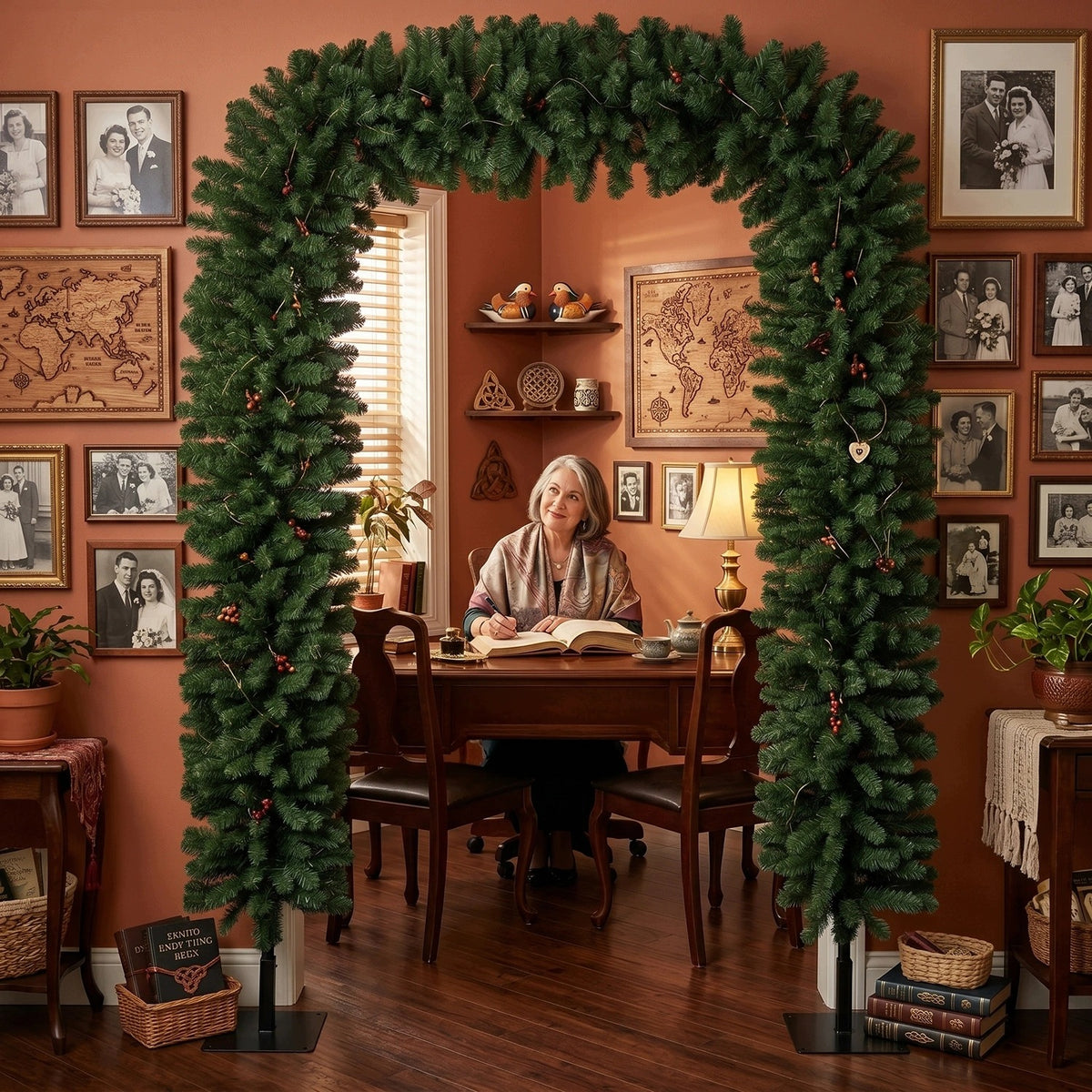 Green Christmas Tree Bow 240 cm PVC Garland Christmas Decoration Manufacturer code 680286