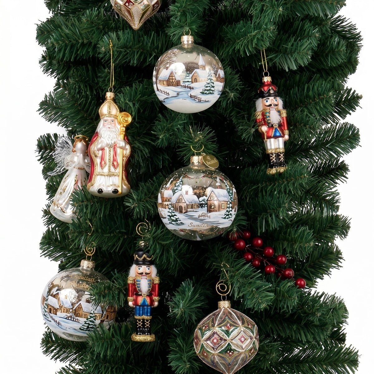 Green Christmas Tree Bow 240 cm PVC Garland Christmas Decoration Packaging status original