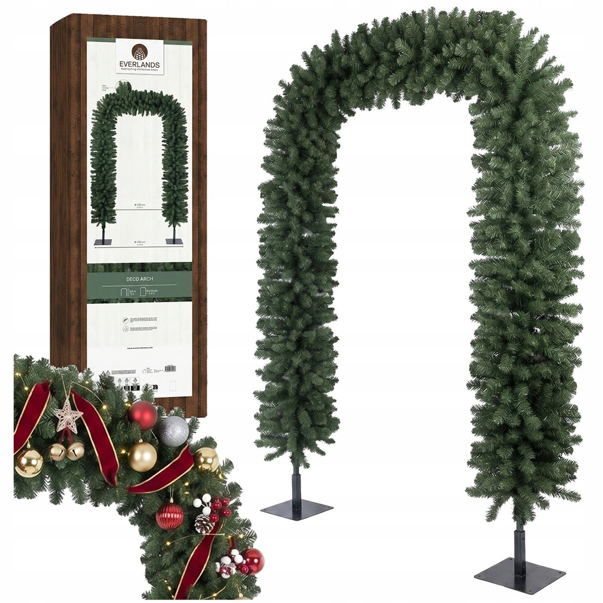 Green Christmas Tree Bow 240 cm PVC Garland Christmas Decoration