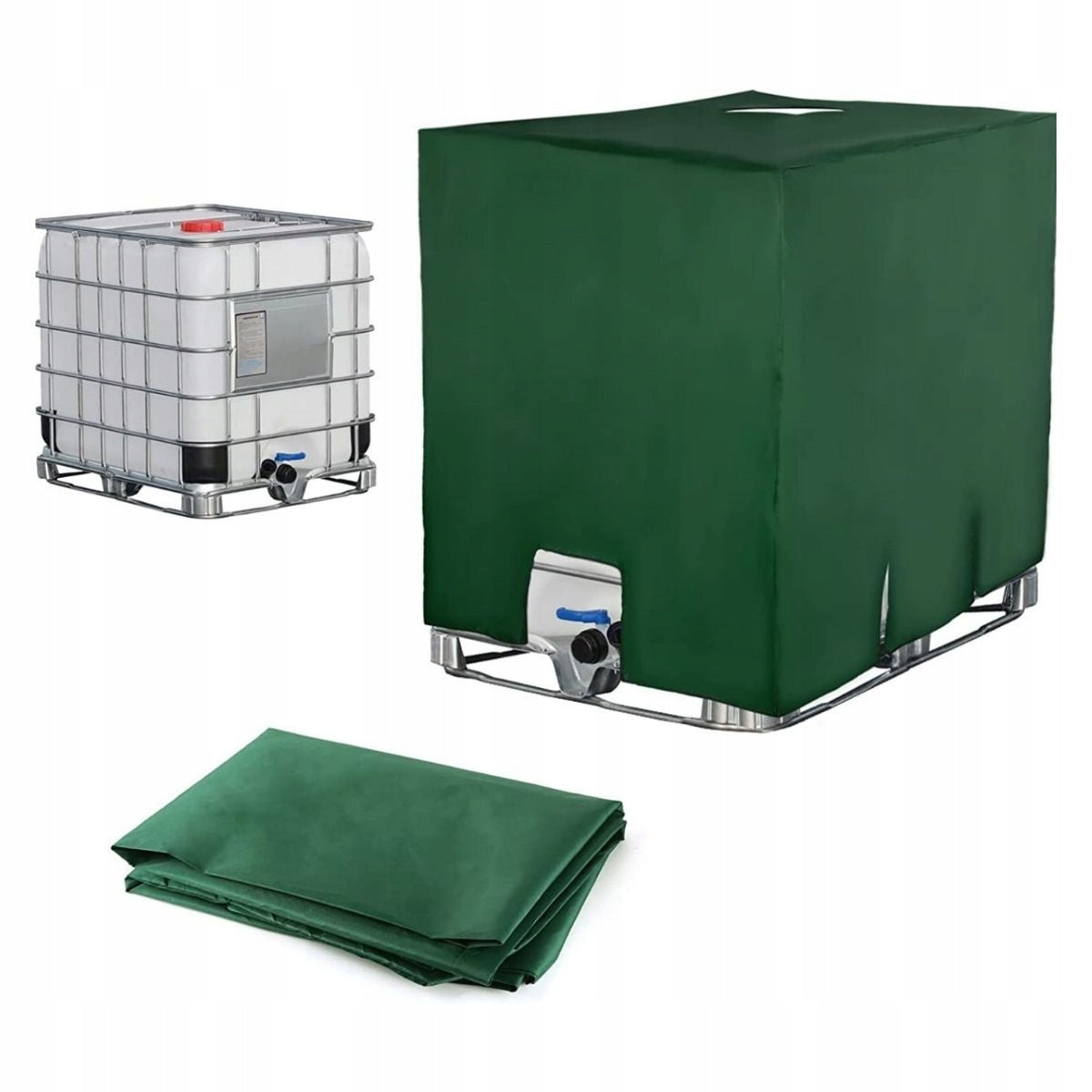 Green Protective cover for tank IBC mauzer 1000 liters waterproof