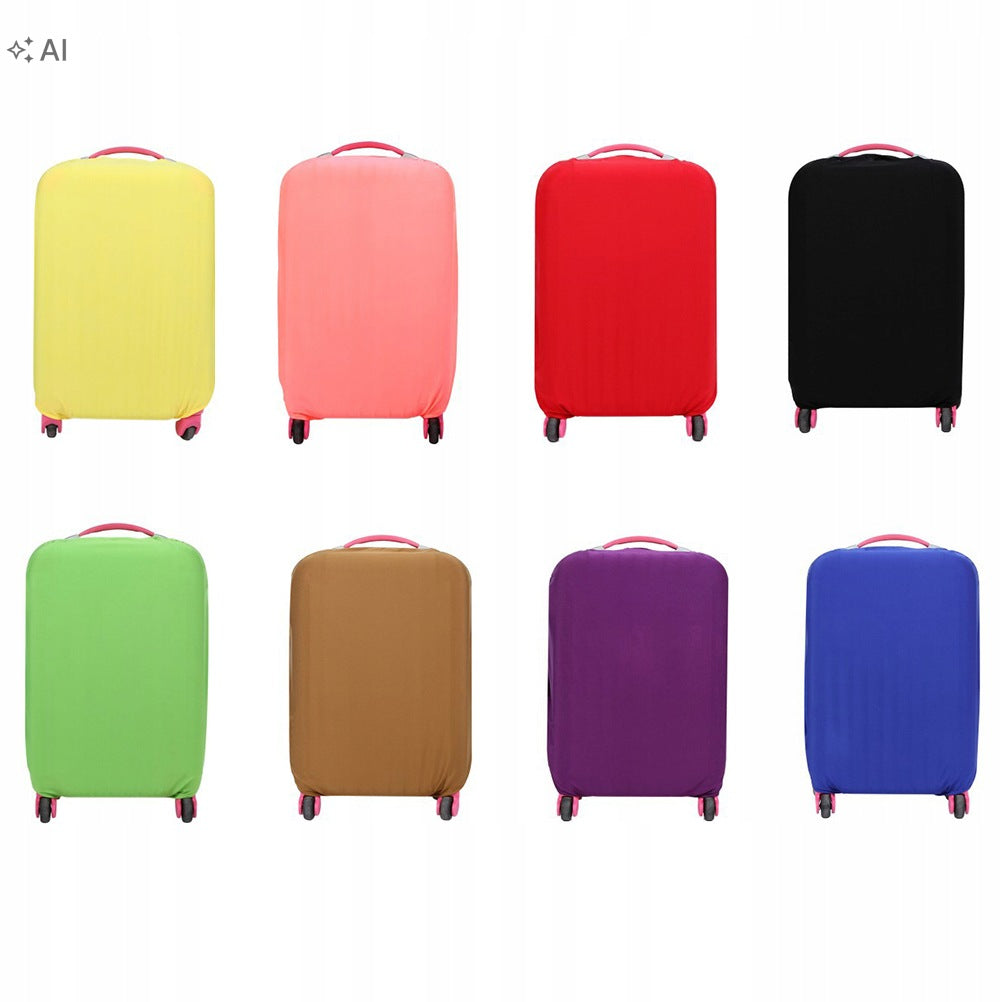 Green Stretch Luggage Case Cover with Handle Access and Scratch Protection Color green