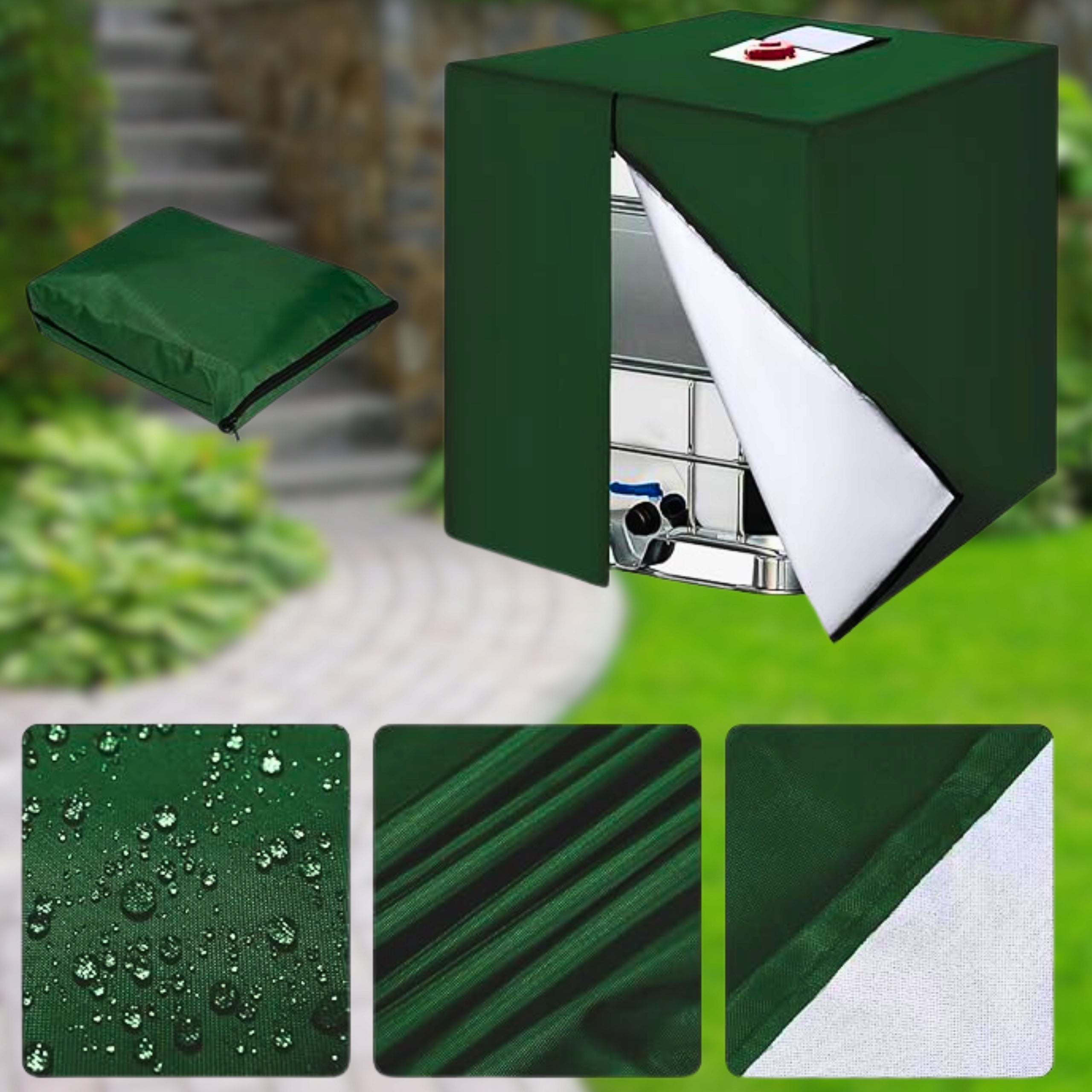 Green Water Tank Cover Mauzer 1000l for Rainwater 420D IBC Manufacturer HOGI