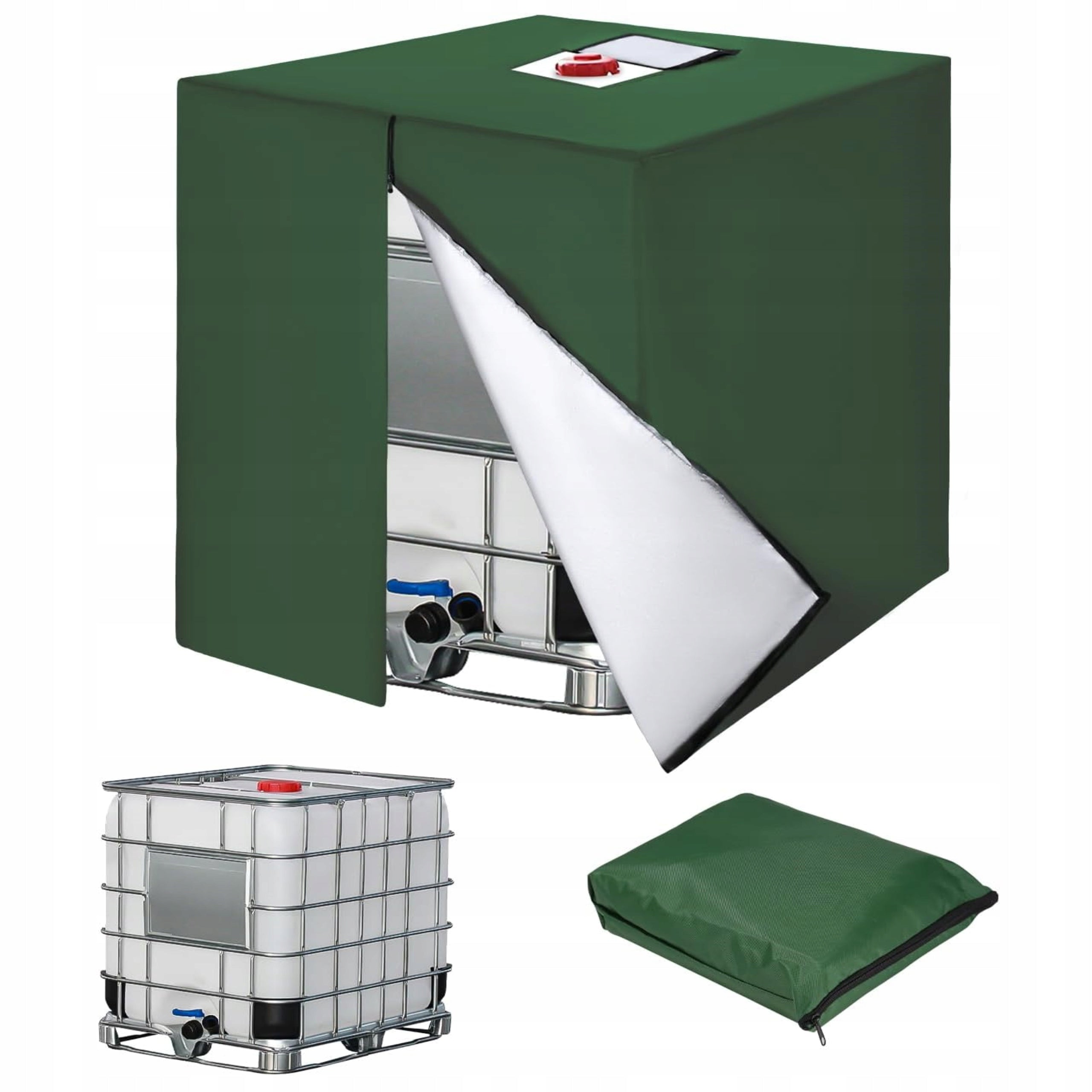 Green Water Tank Cover Mauzer 1000l for Rainwater 420D IBC