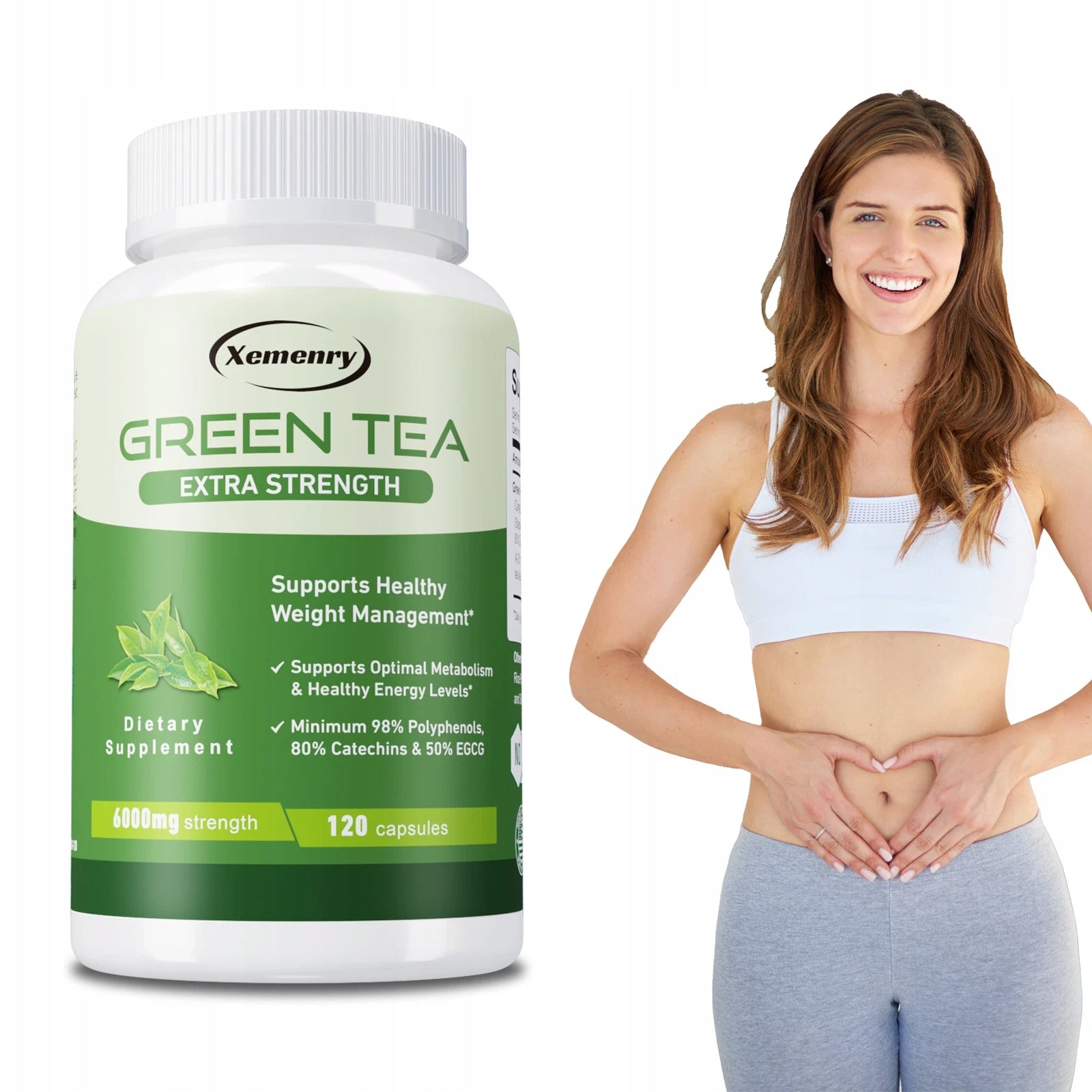 Green tea 6000 mg – 98% polyphenols, catechins, EGCG, weight loss, spa Packaging status original