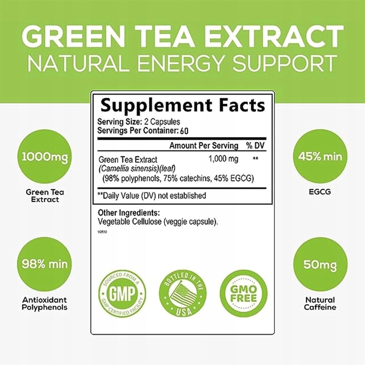 Green tea extract 1000 mg - supplement supporting weight loss... Expiration date at least 1 year from the date of purchase