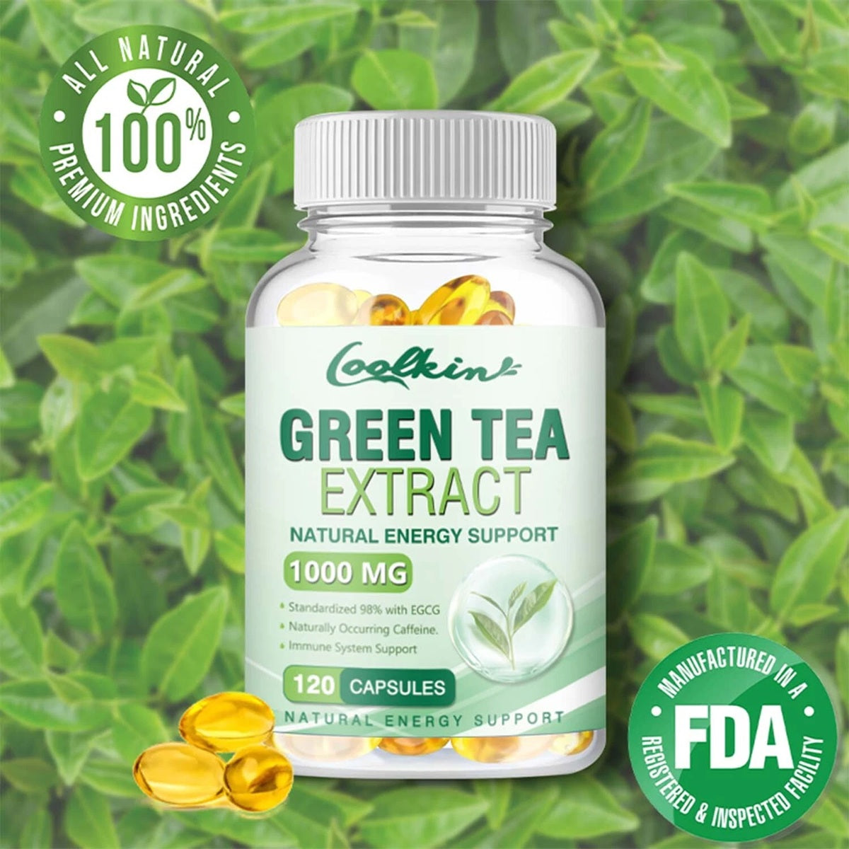 Green tea extract 1000 mg - supplement supporting weight loss... Packaging status original
