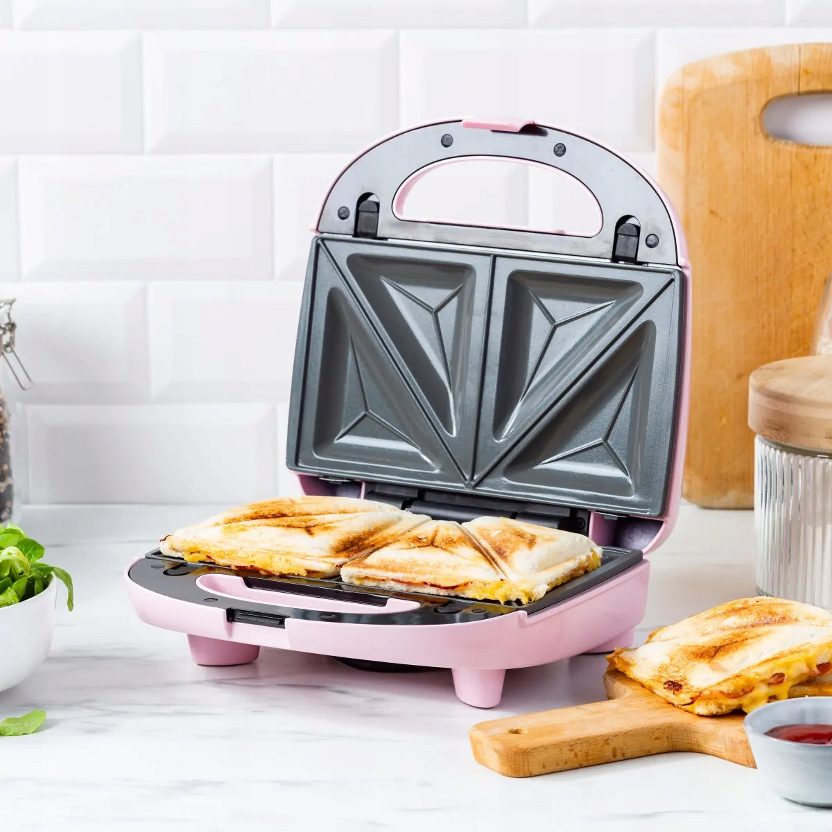 GreenChef Toaster waffle iron panini 3in1 pink Brand GreenChef