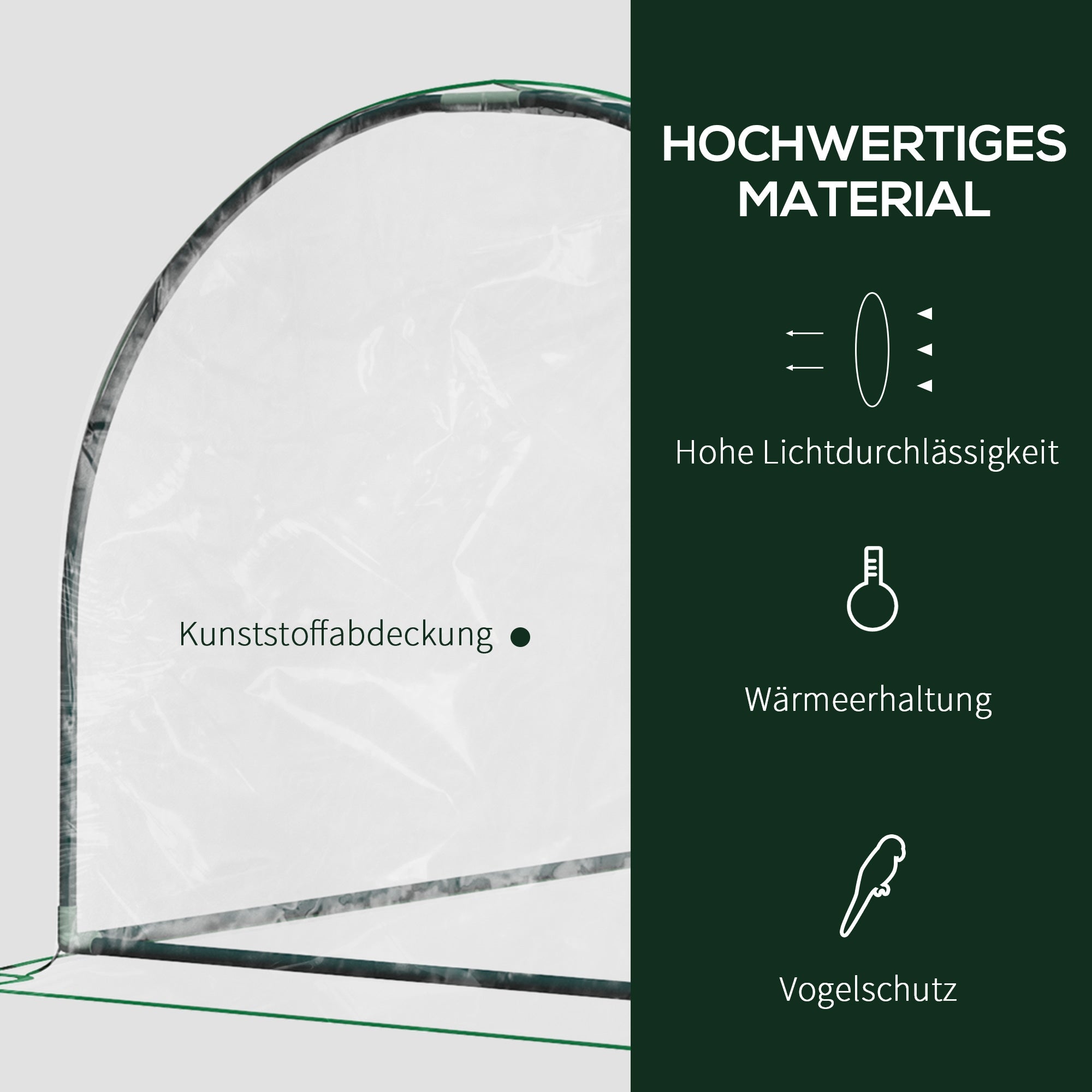 Greenhouse Garden 200x100x80 cm Foil Tunnel for Plants Green Width 200 m