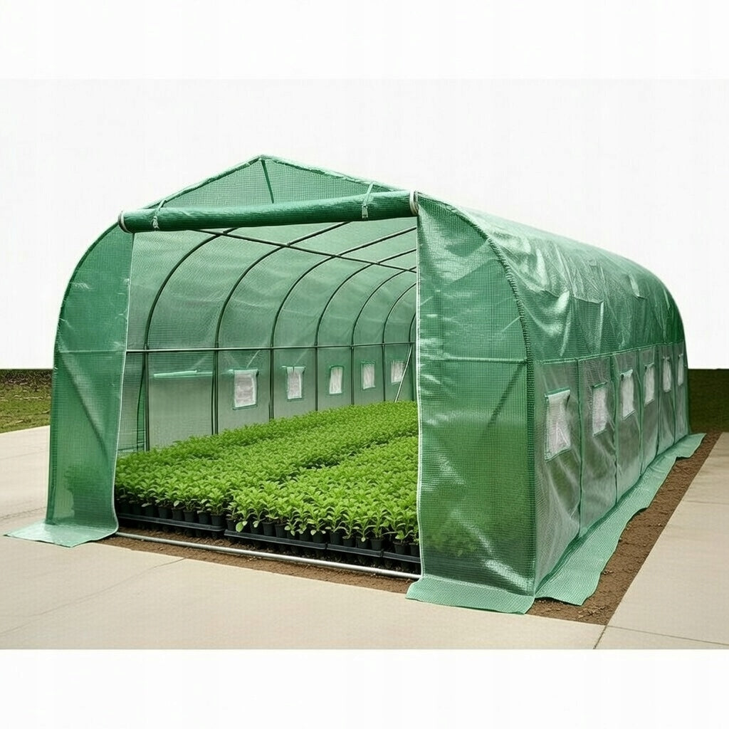 Greenhouse Garden Foil Tunnel 18m2 6x3m UV Film 140g Zinc 12 Windows Manufacturer no brand