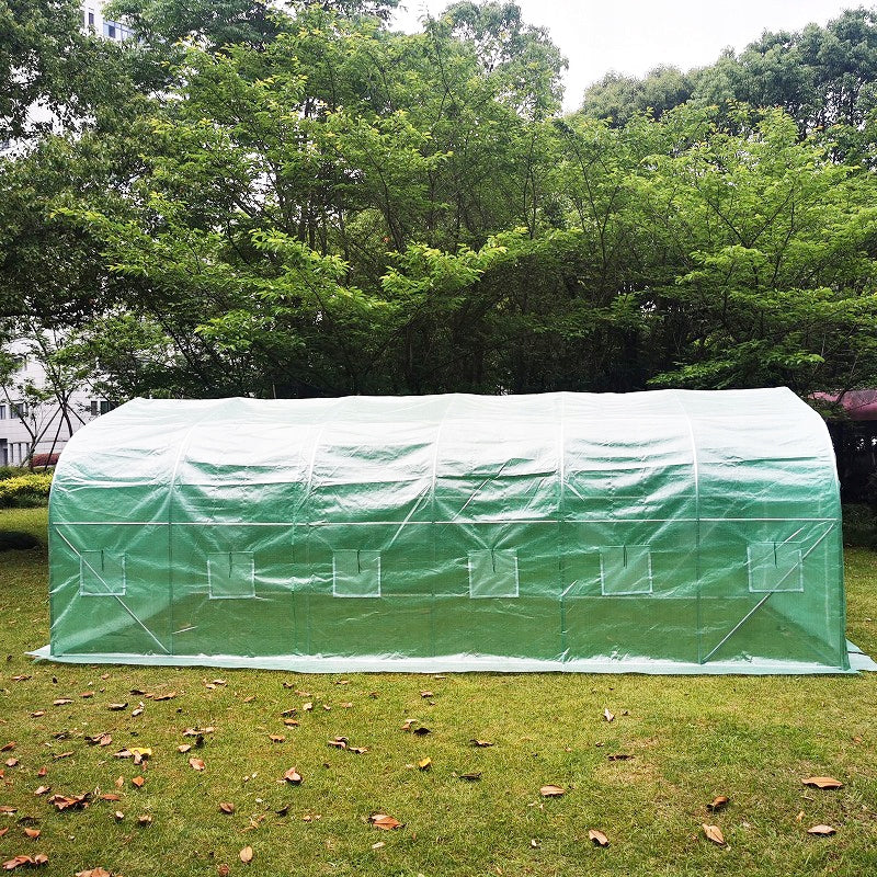 Greenhouse Garden Foil Tunnel 18m2 6x3m UV Film 140g Zinc 12 Windows Product height 3 cm