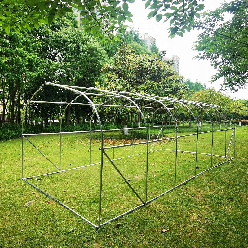 Greenhouse Garden Foil Tunnel 18m2 6x3m UV Film 140g Zinc 12 Windows Width 6 m