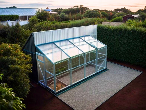 Greenhouse Wall Mounted 1,5x6m Polycarbonate 4mm Strong Profile 40x40mm Zinc Length 6 m