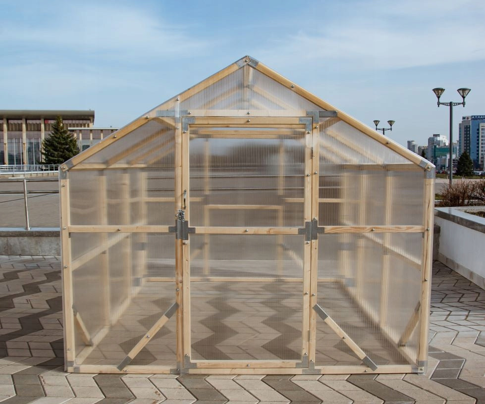 Greenhouse Wooden tunnel Cottage 2.6x5m pine impregnated polycarbonate 4mm