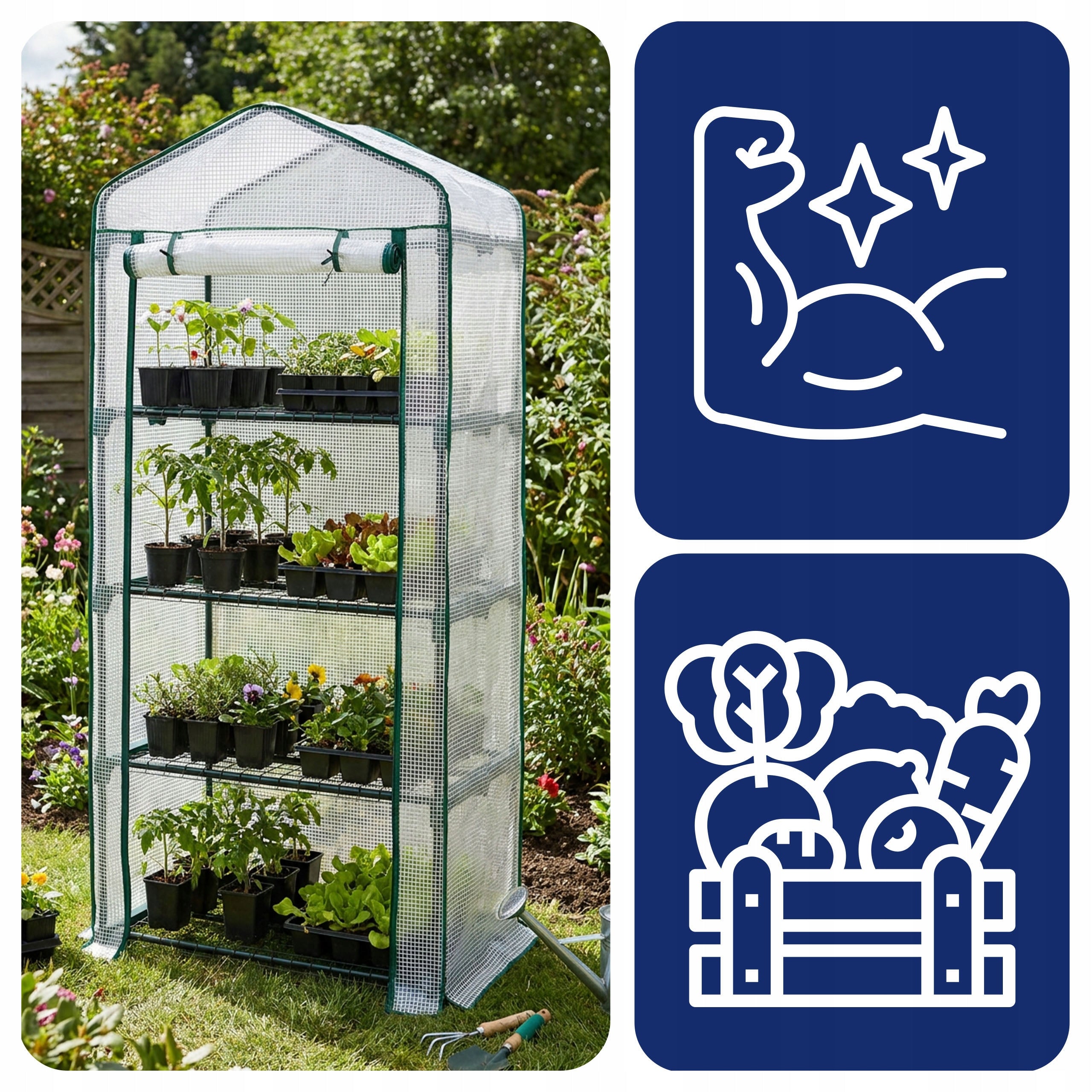 Greenhouse balcony garden mini vegetable garden foil 160 cm closed Length 50 m