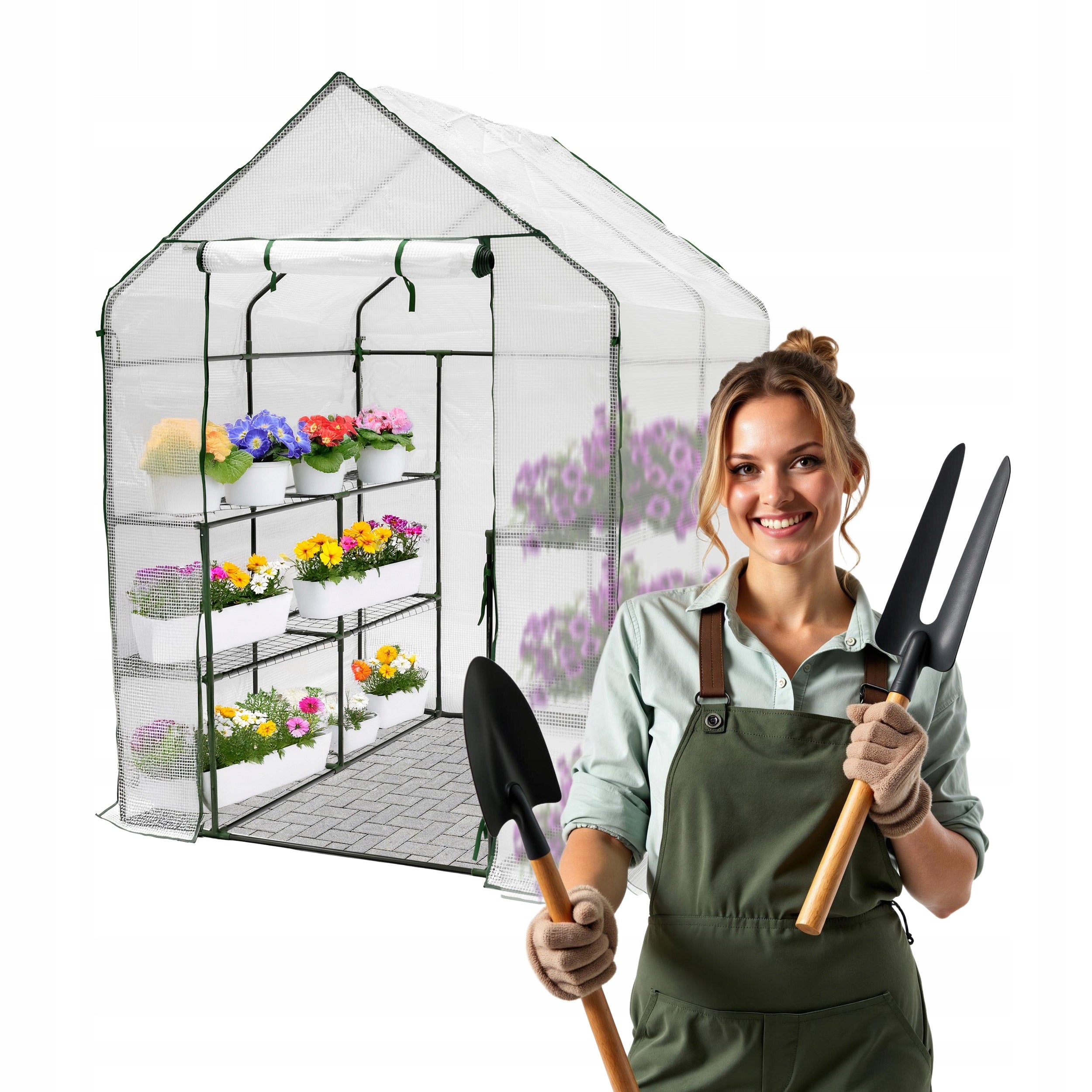 Greenhouse garden balcony Tunnel 8 shelves Bookcase 141x142x194 CANNA II