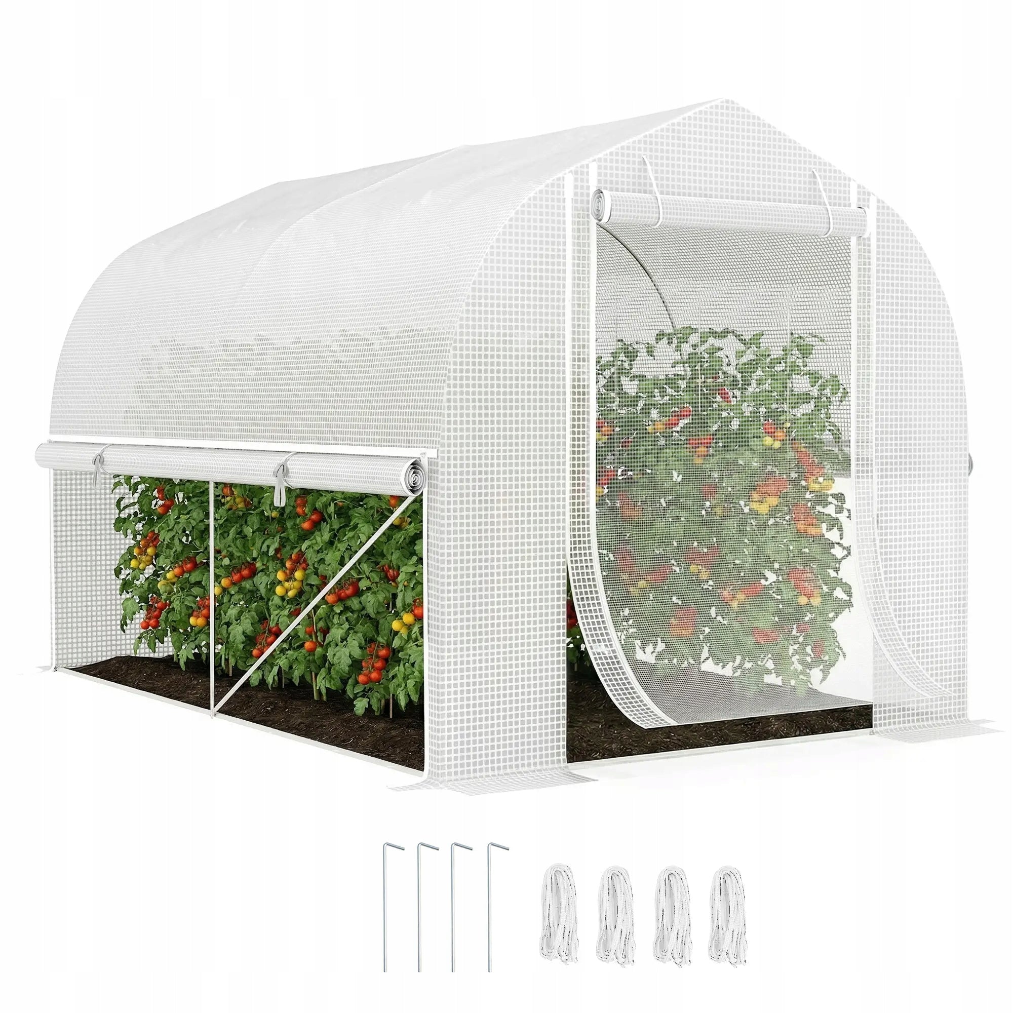 Greenhouse garden foil tunnel 3x2x2 m, foil, 8 windows, UV protection, doors