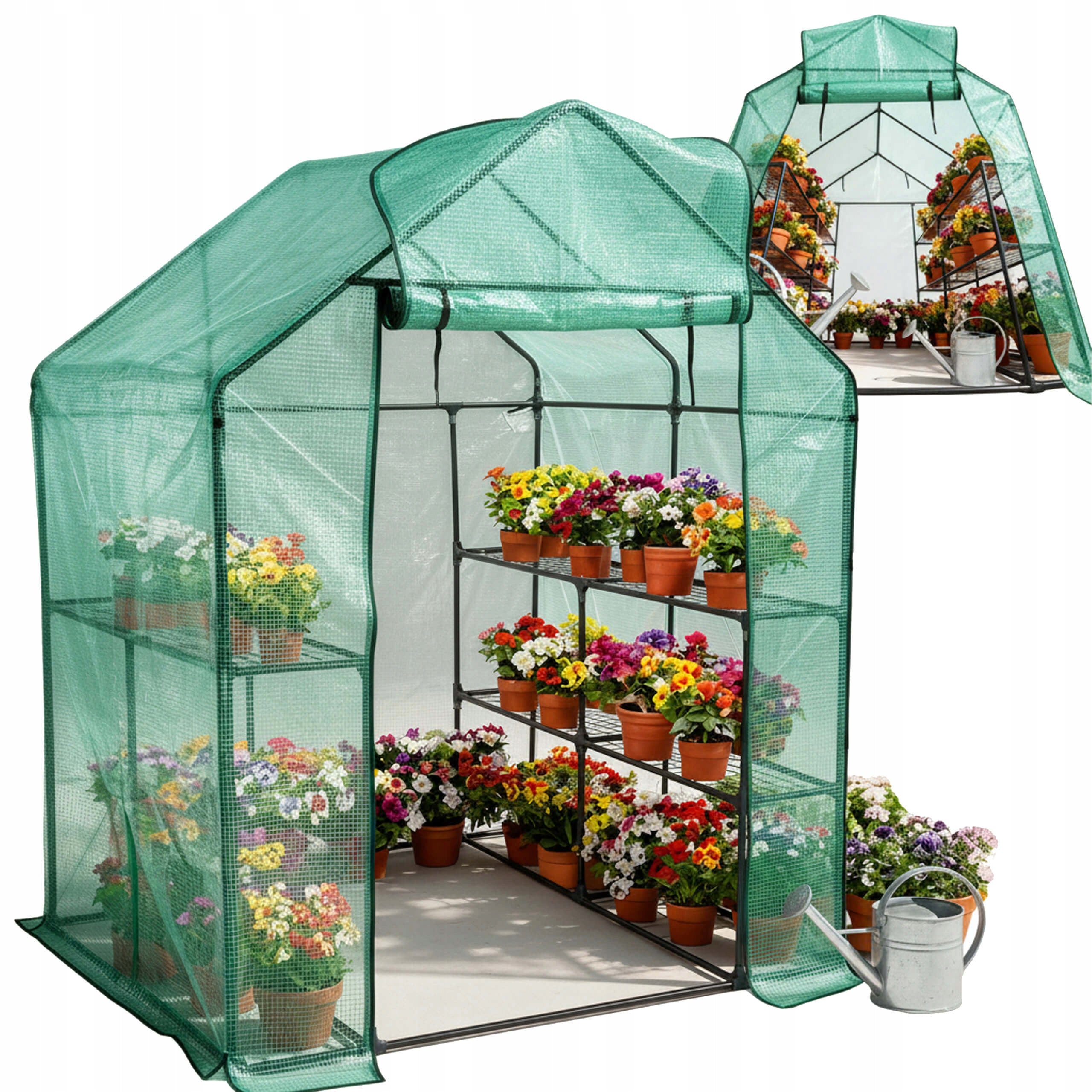 Greenhouse garden foil tunnel vegetable garden mesh 143x143x195 cm