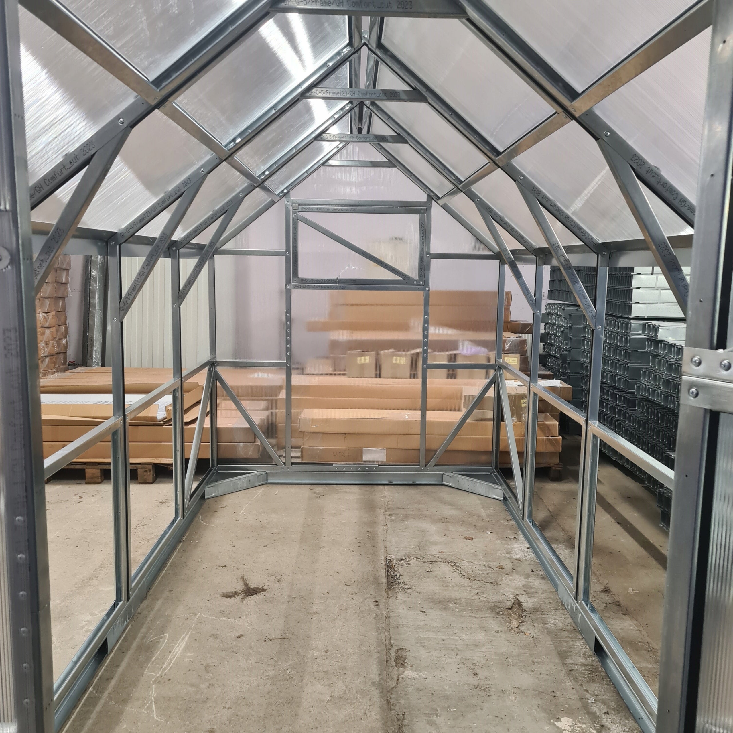 Greenhouse made of polycarbonate cottage 2x4 m PW 6mm Strong profiles Zinc Comfort Width 2 m