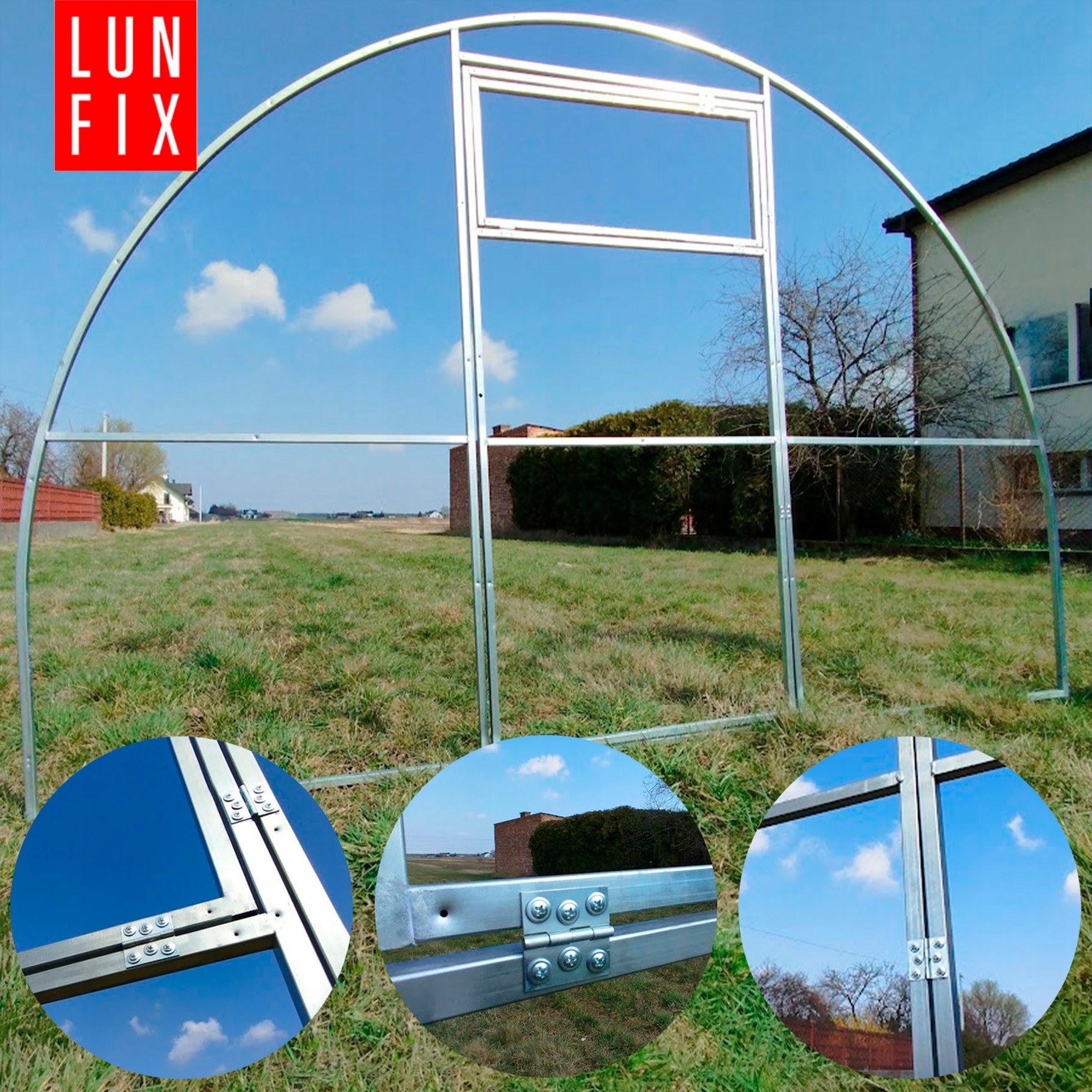 Greenhouse polycarbonate 3x4m Lun Fix garden 20x20mm polycarbonate tunnel 6mm Profile width 20 mm