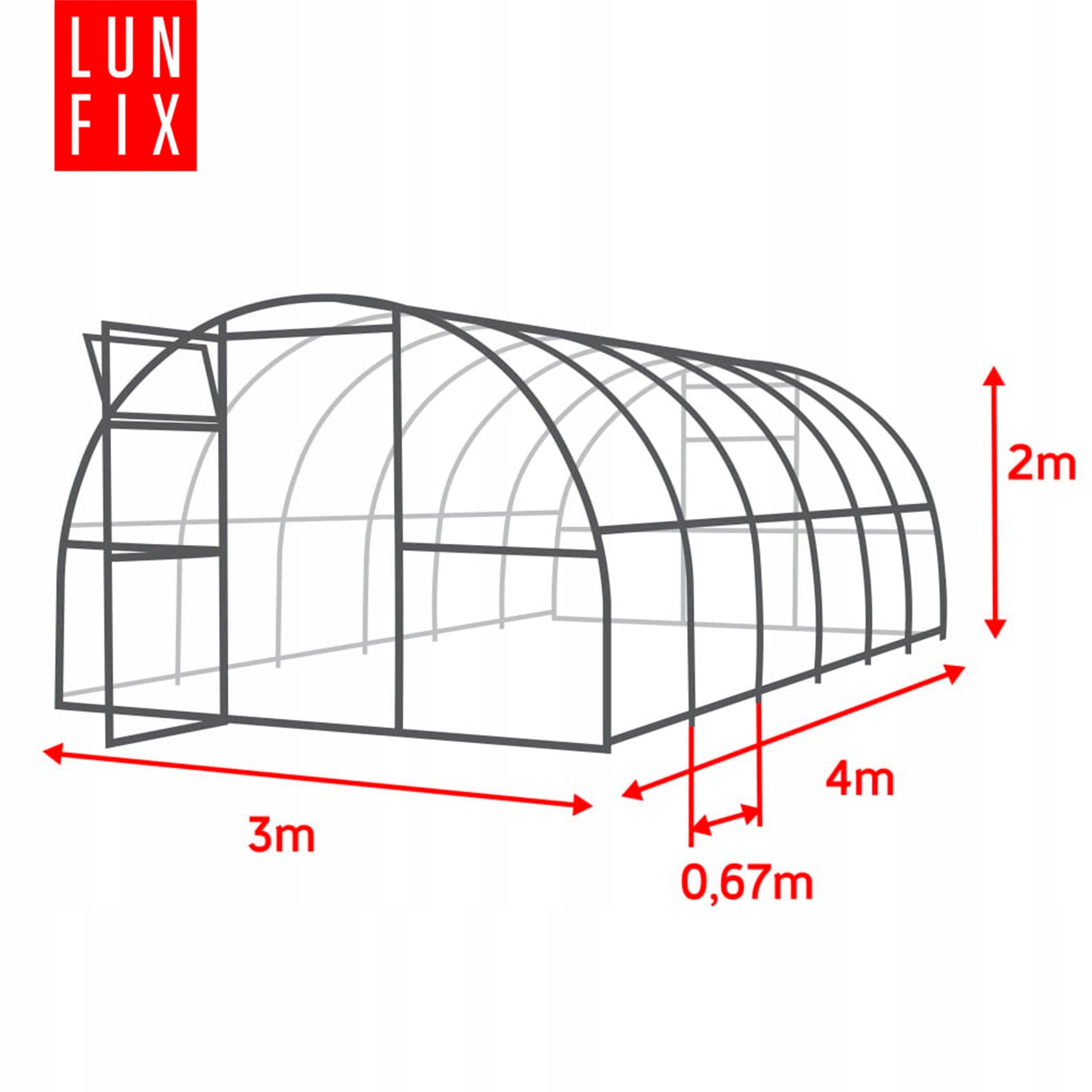 Greenhouse polycarbonate 3x4m Lun Fix garden 20x40mm polycarbonate tunnel 4mm Packaging status original